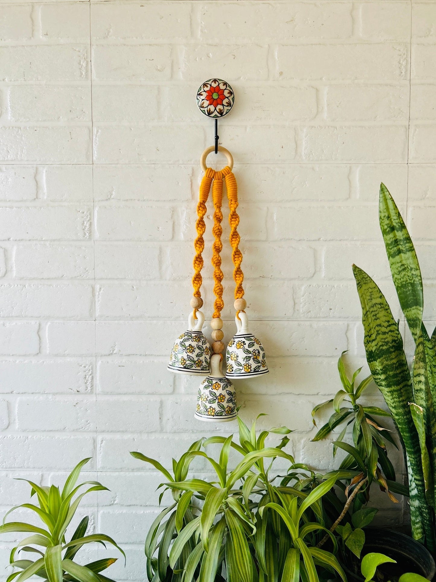 Ceramic Bells with Macrame Accents For Peaceful Vibes