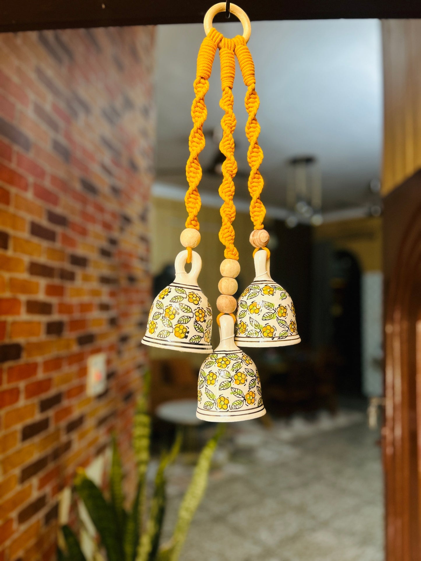 Ceramic Bells with Macrame Accents For Peaceful Vibes