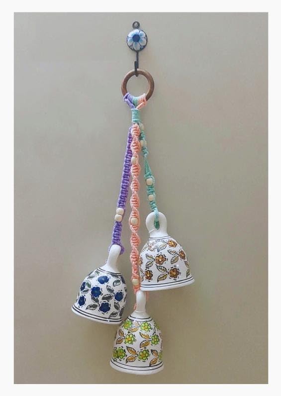 Ceramic Bells with Macrame Accents For Peaceful Vibes