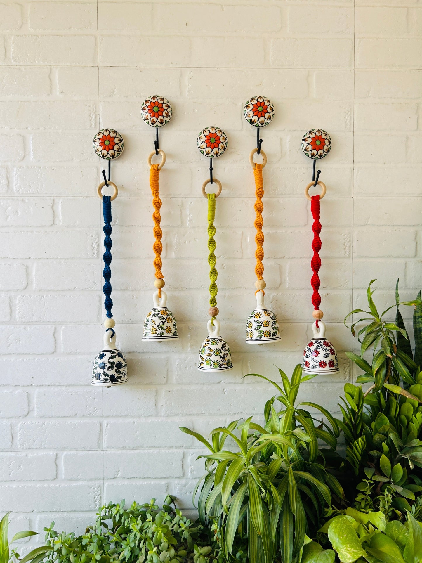 Ceramic Bells with Macrame Accents For Peaceful Vibes