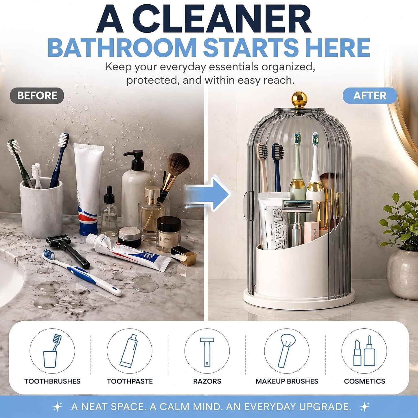 BrushNest – Toothbrush & Toothpaste Organizer