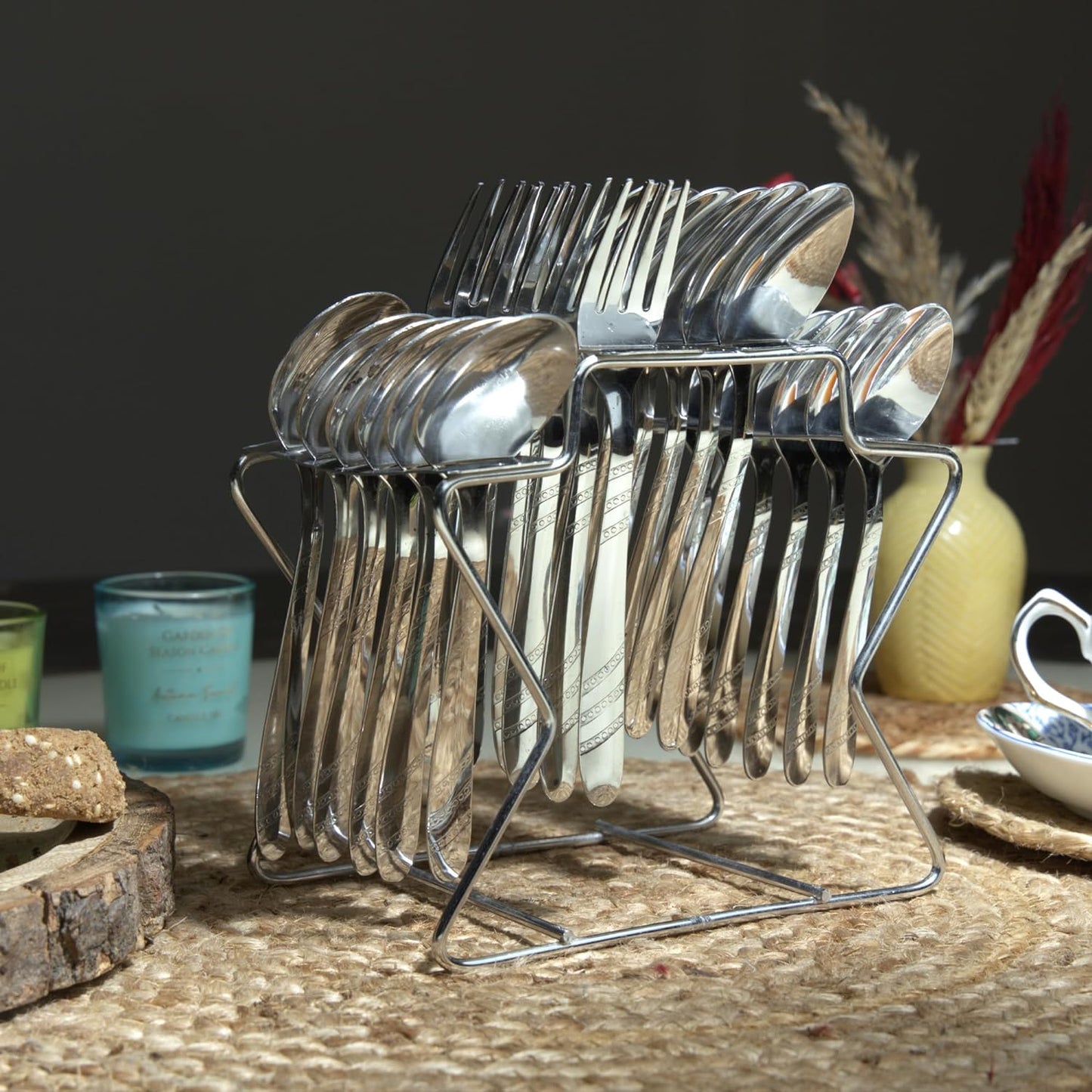 Stainless Steel Cutlery Set of 24 Mirror Polished