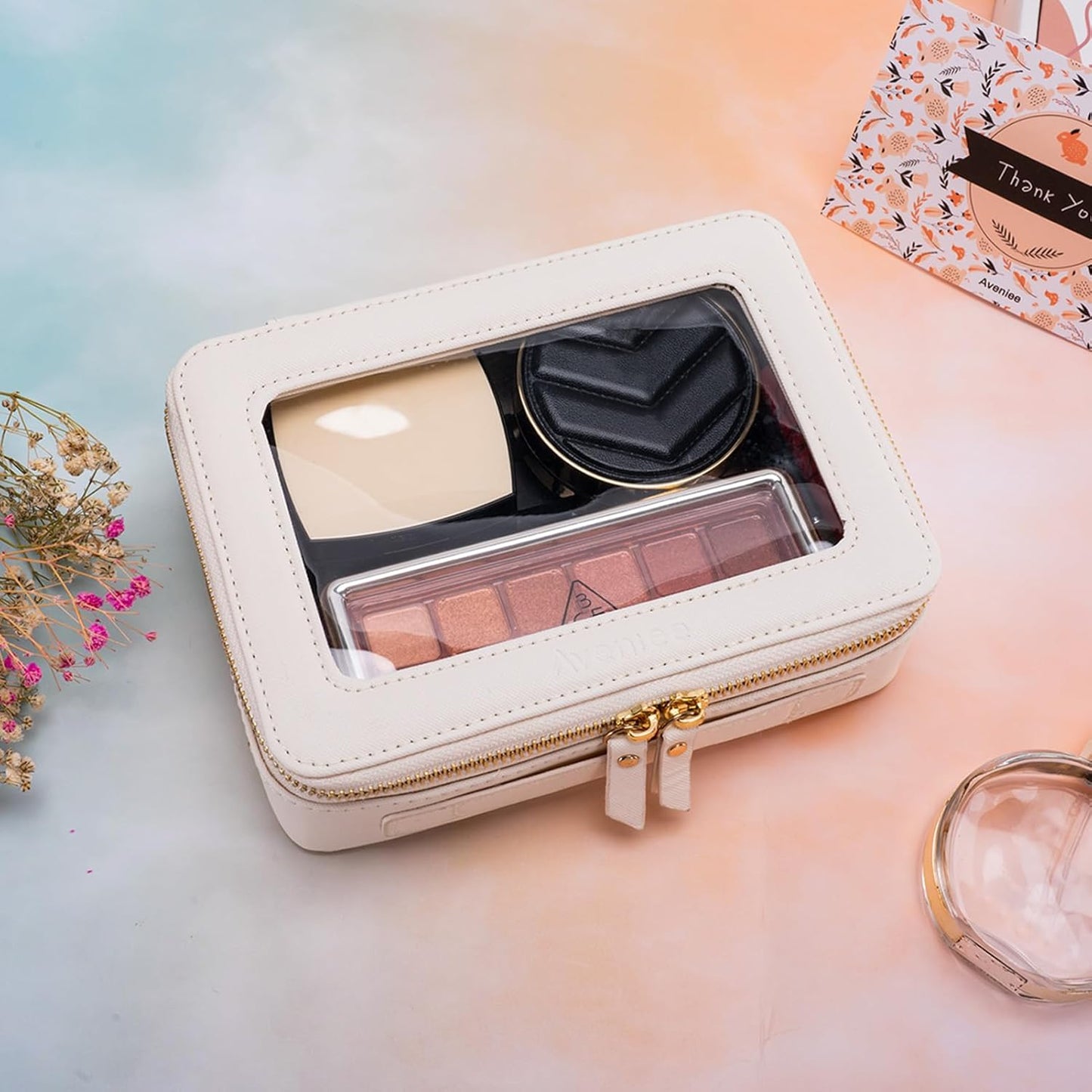 Clear Makeup Bag Organizer, Portable Travel Toiletry Cosmetic Bag Case for Women