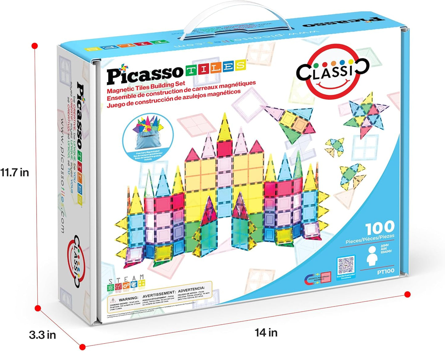 Magnet Building Tiles Clear Magnetic 3D Blocks Construction Playboards