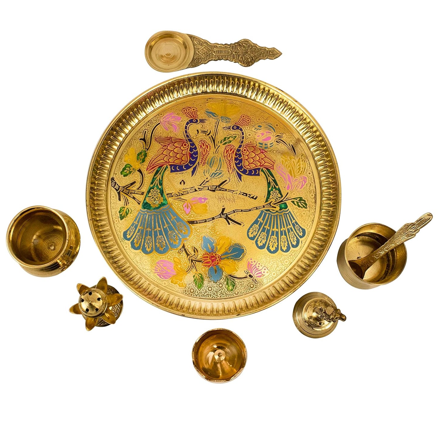 Traditional Handcrafted Brass Pooja Thali