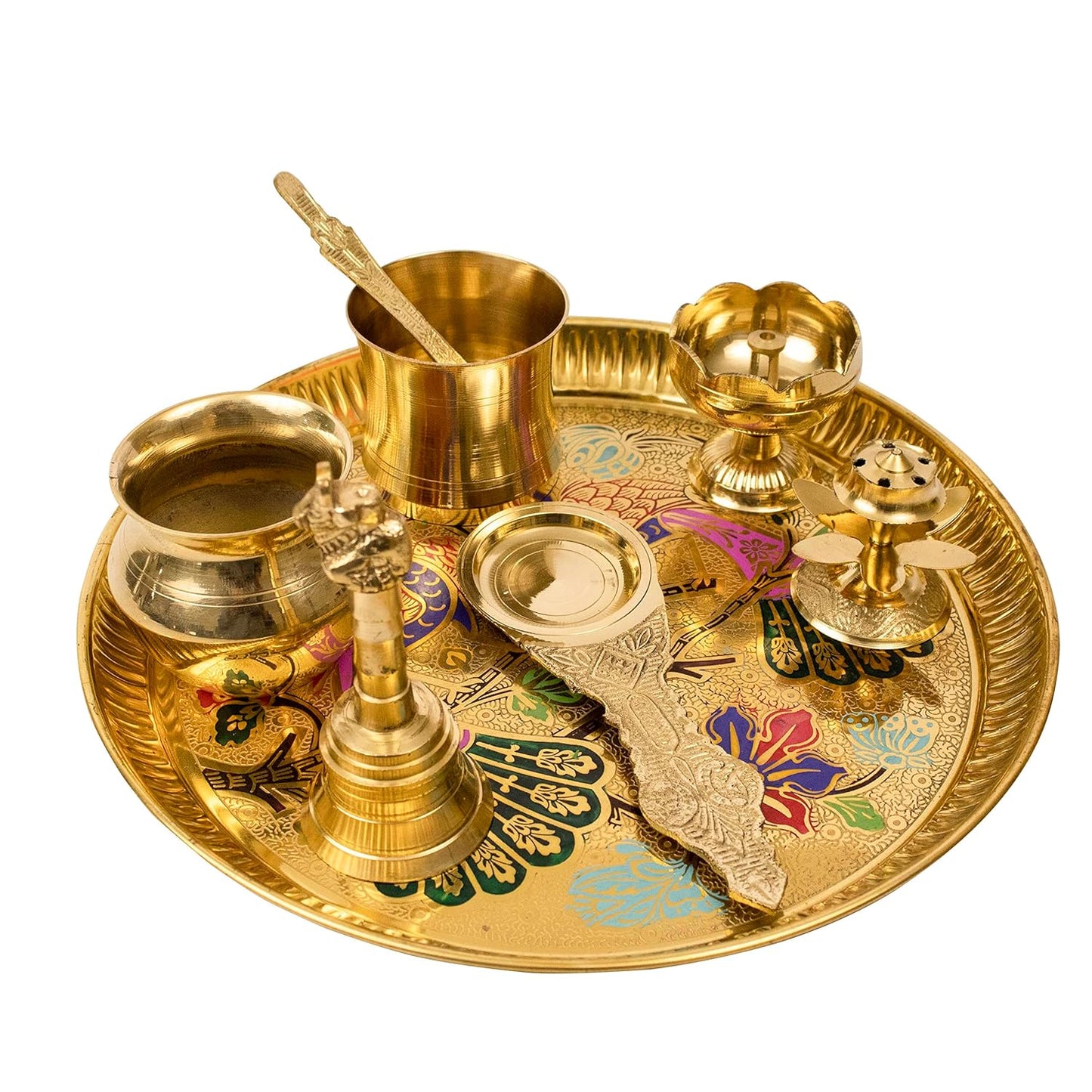 Traditional Handcrafted Brass Pooja Thali