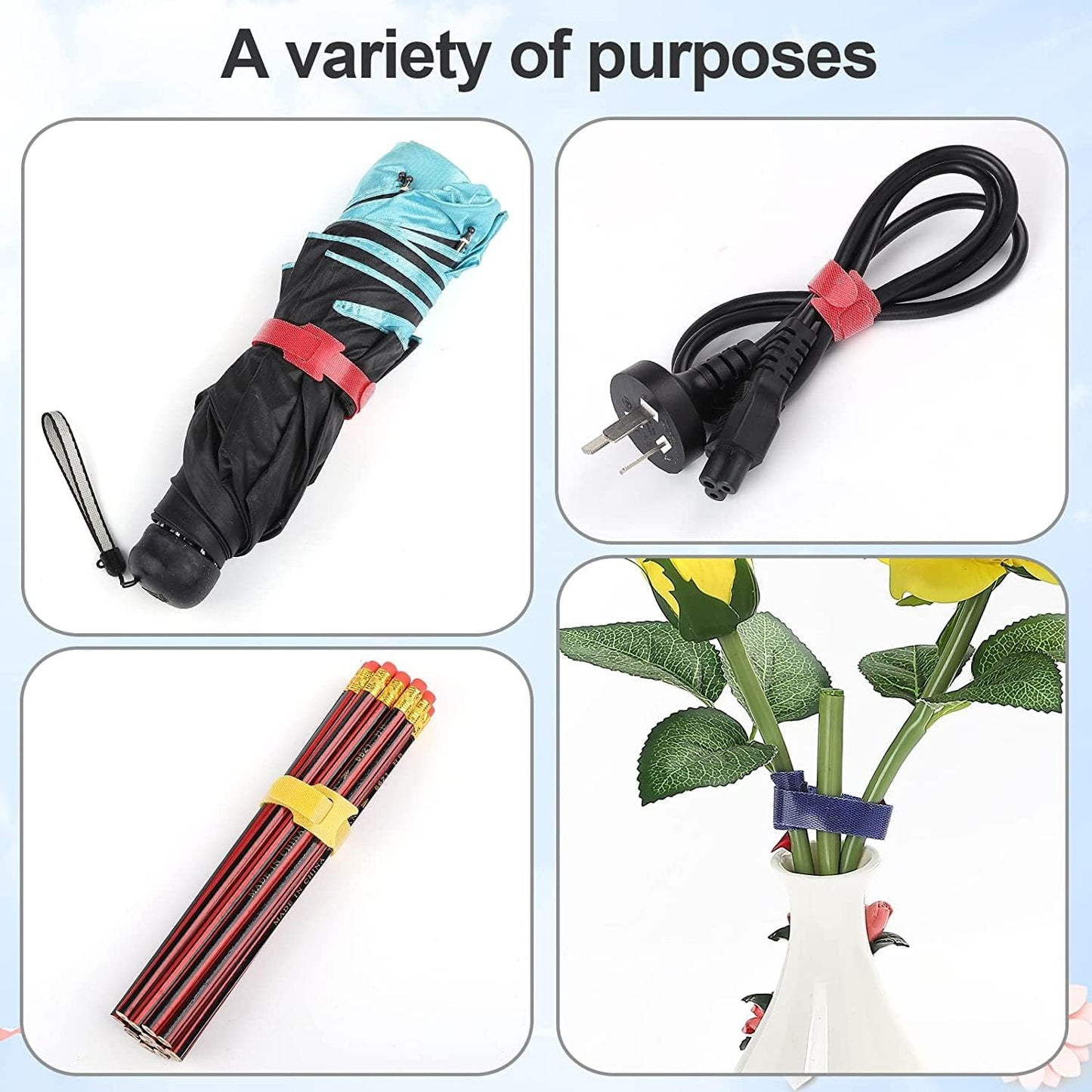 Reusable Hook & Loop Cable Organizer Straps