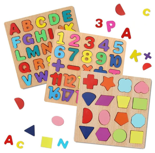 Wooden Learning Educational ABC & 123  Board for Kids