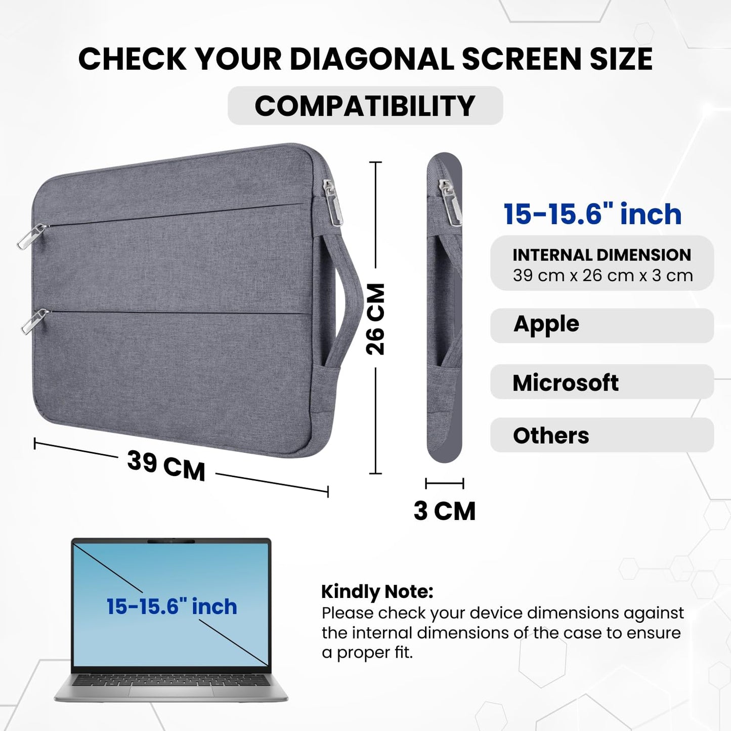 SafeCarry – Laptop Sleeve with Handle & Accessory Pouch