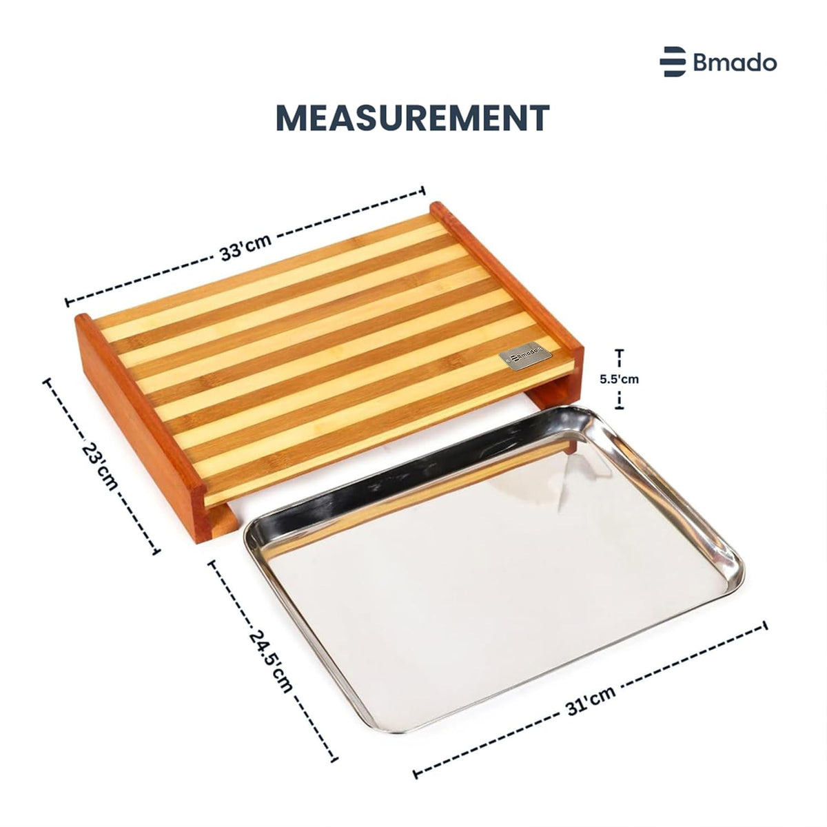 Wooden Cutting Board with Sliding Catch Tray