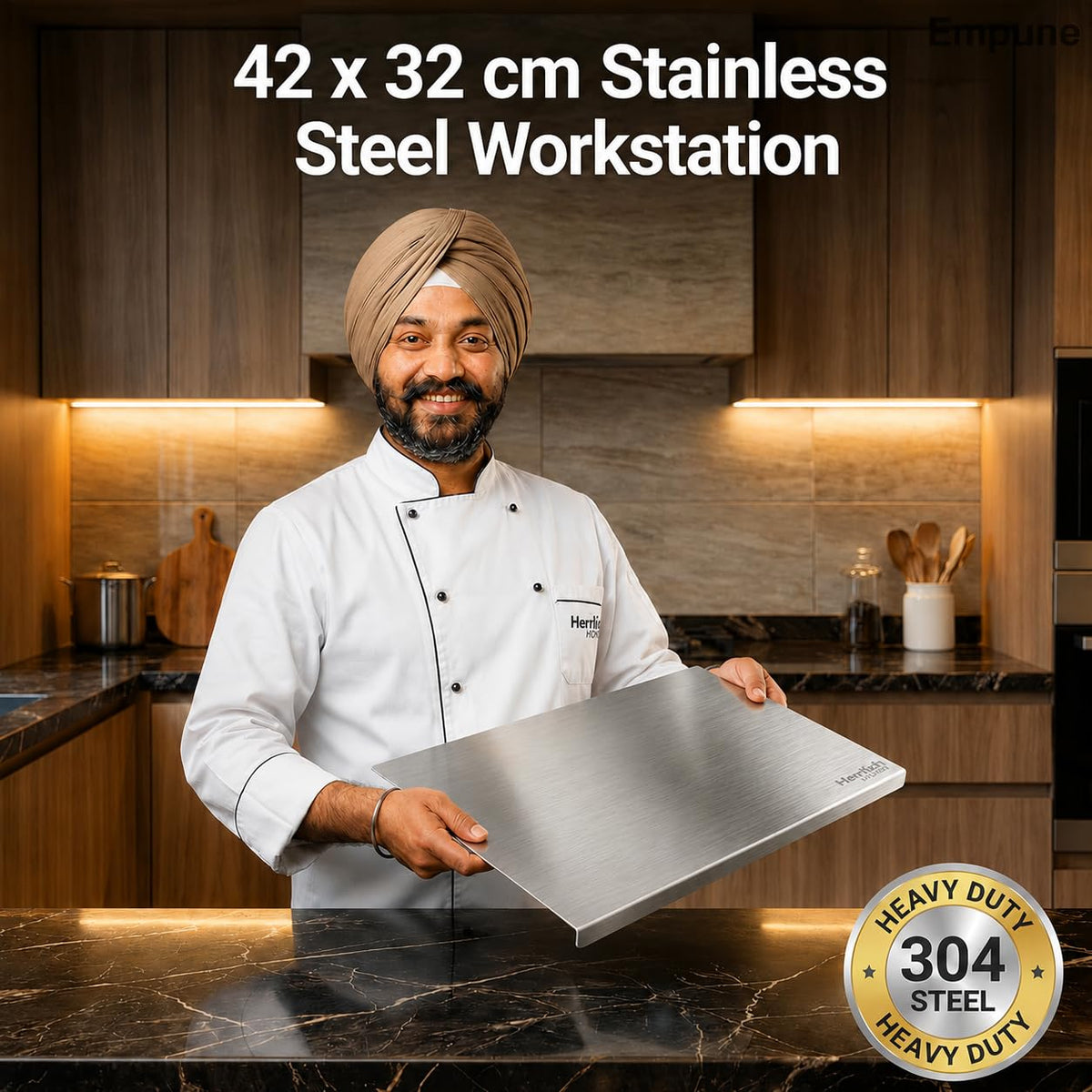 Stainless Steel Chopping Board with Raised Lip