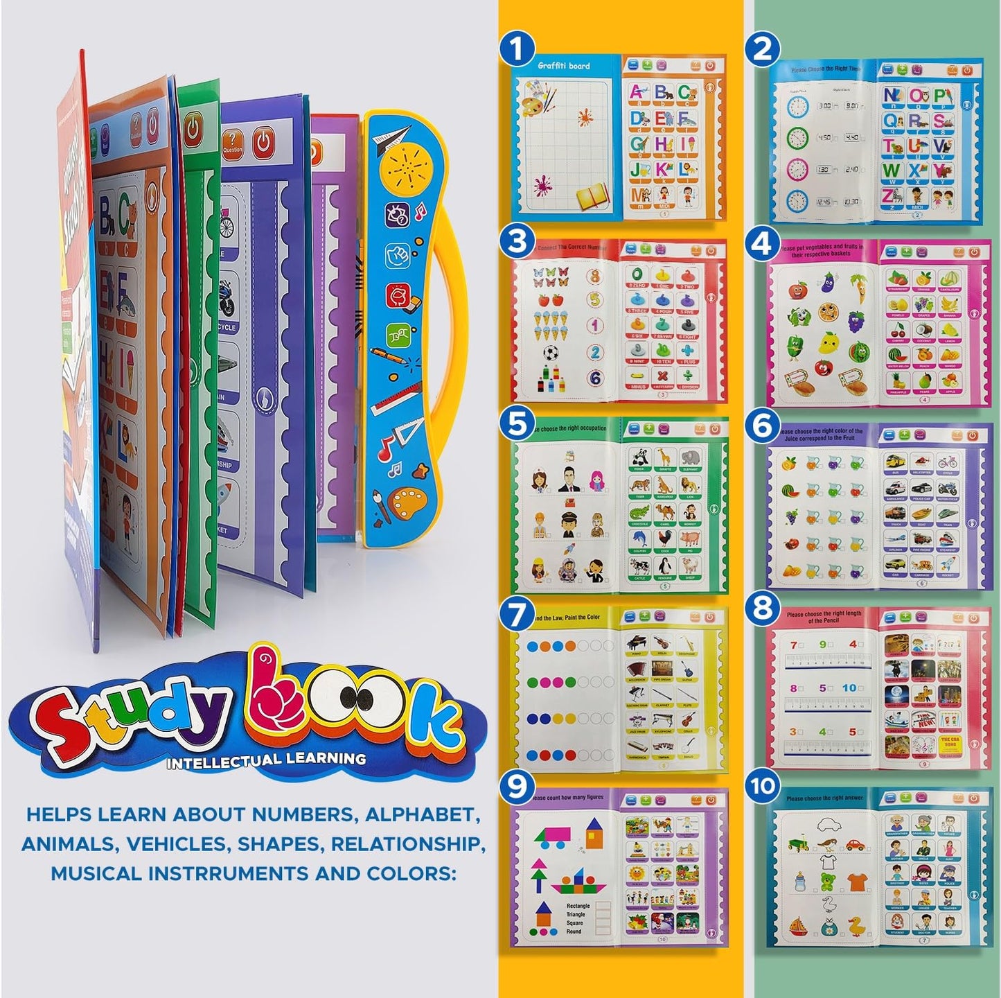 WonderLearn Interactive Sound Book – Educational Talking Toy for Kids