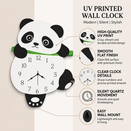 Cute Panda Wall Clock