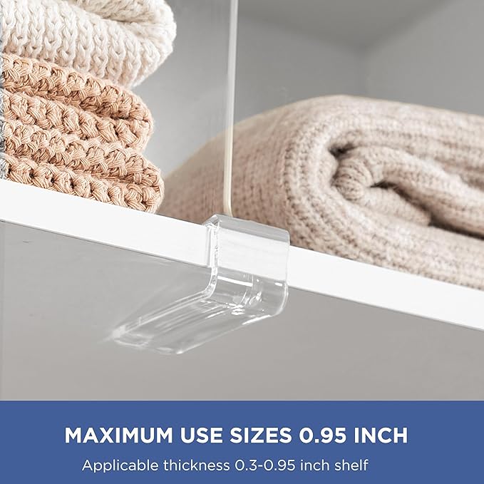 Clear Shelf Divider Organizer Set for Closets & Cabinets
