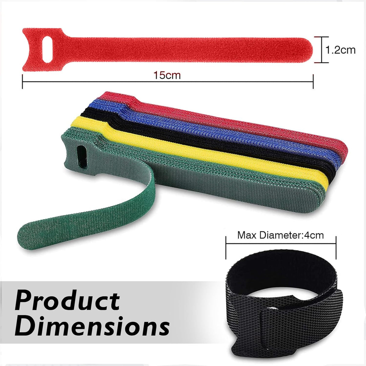 Reusable Hook & Loop Cable Organizer Straps