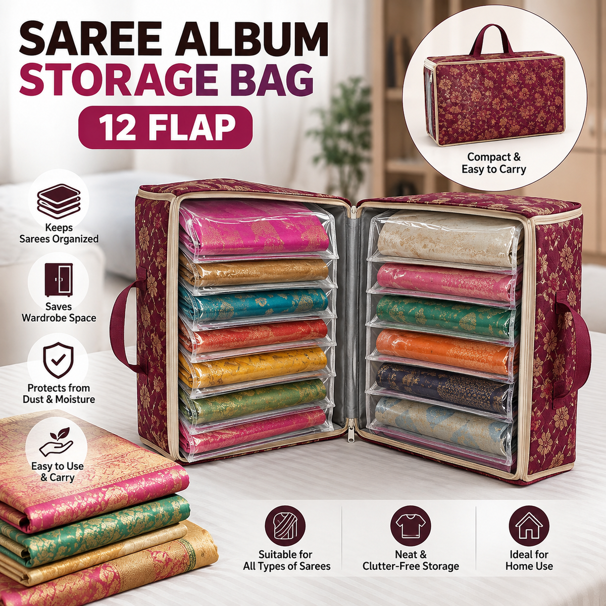 Saree Album Storage Bag 12 Flap