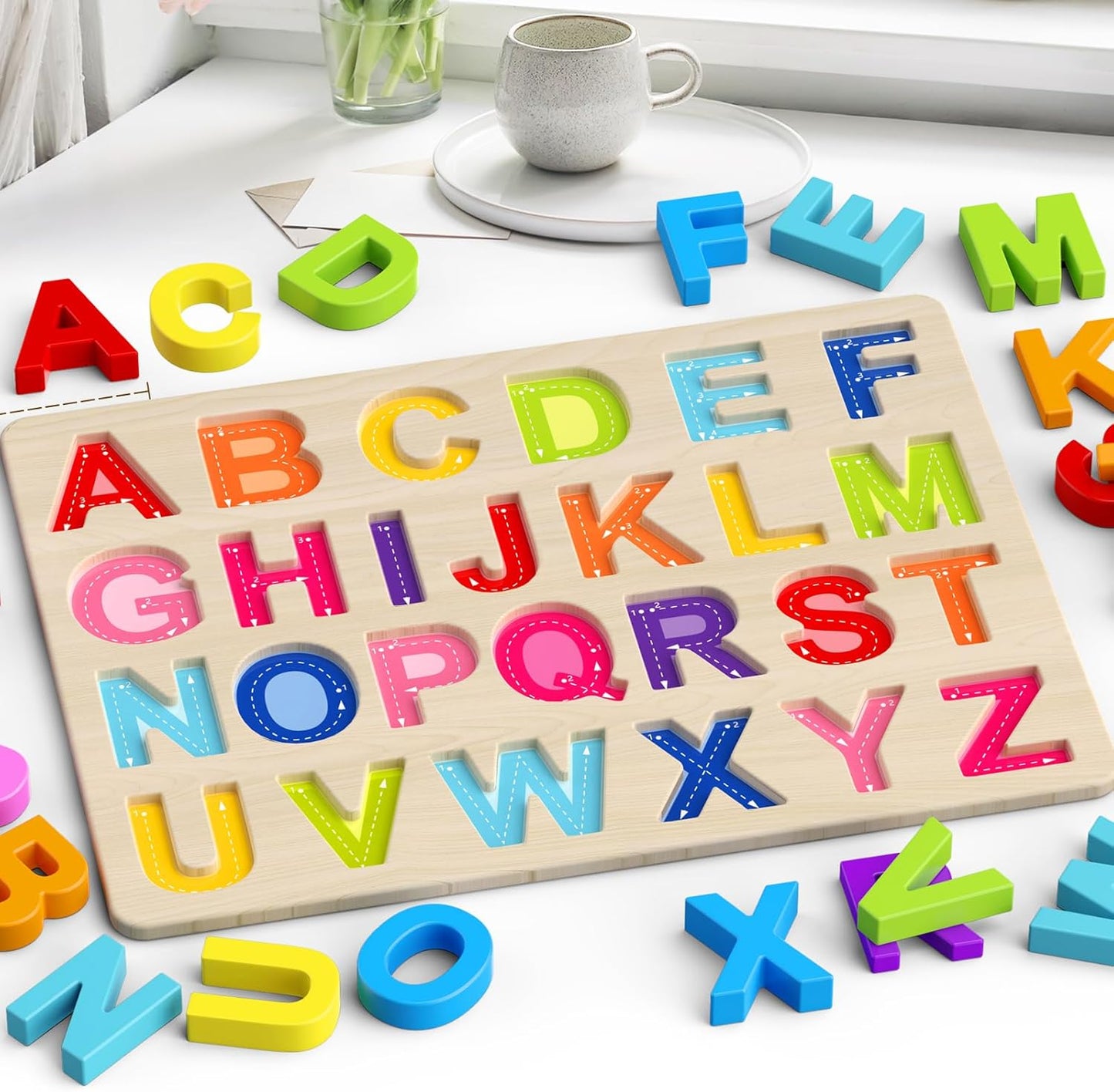 Wooden Learning Educational ABC & 123  Board for Kids