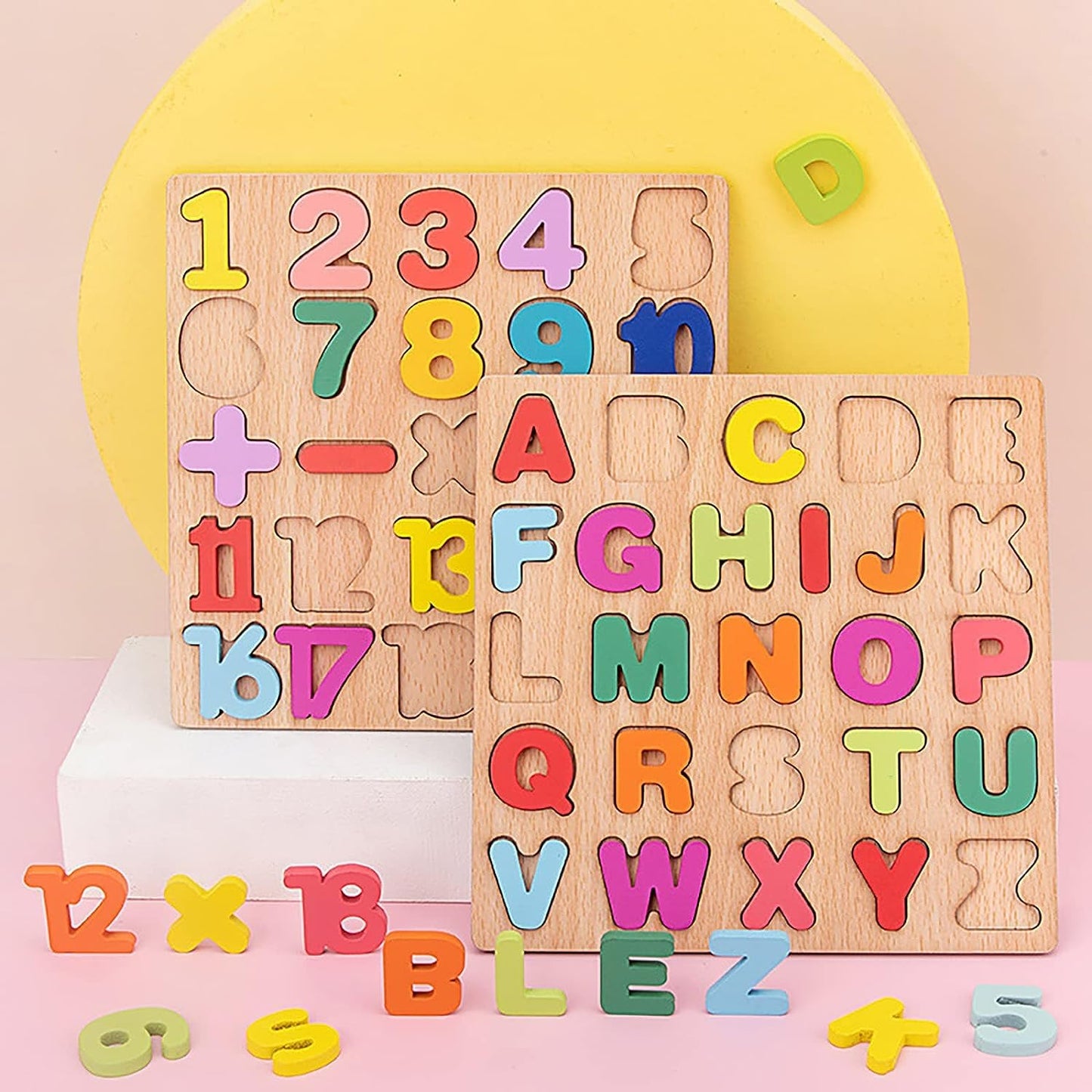 Wooden Learning Educational ABC & 123  Board for Kids