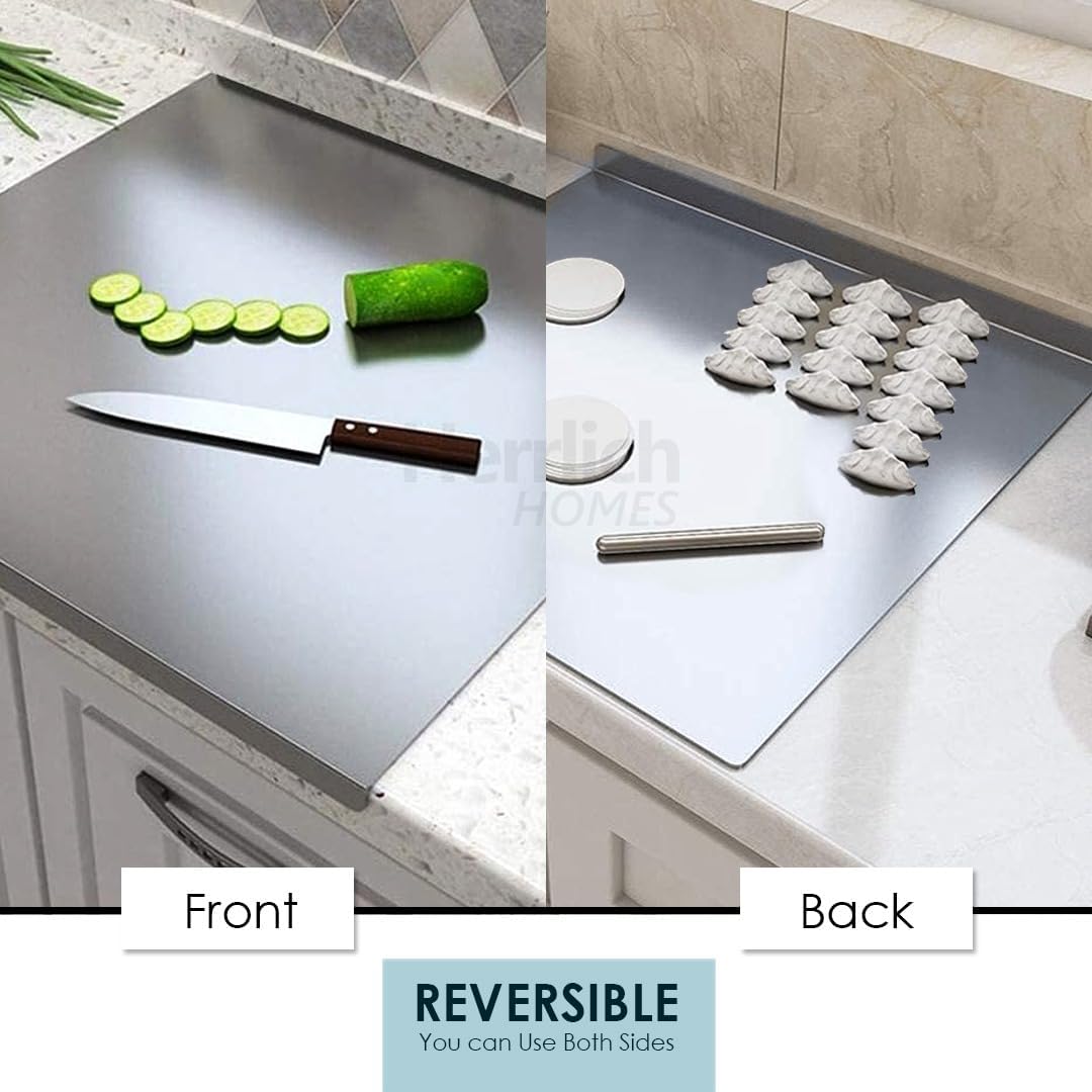 Stainless Steel Chopping Board with Raised Lip