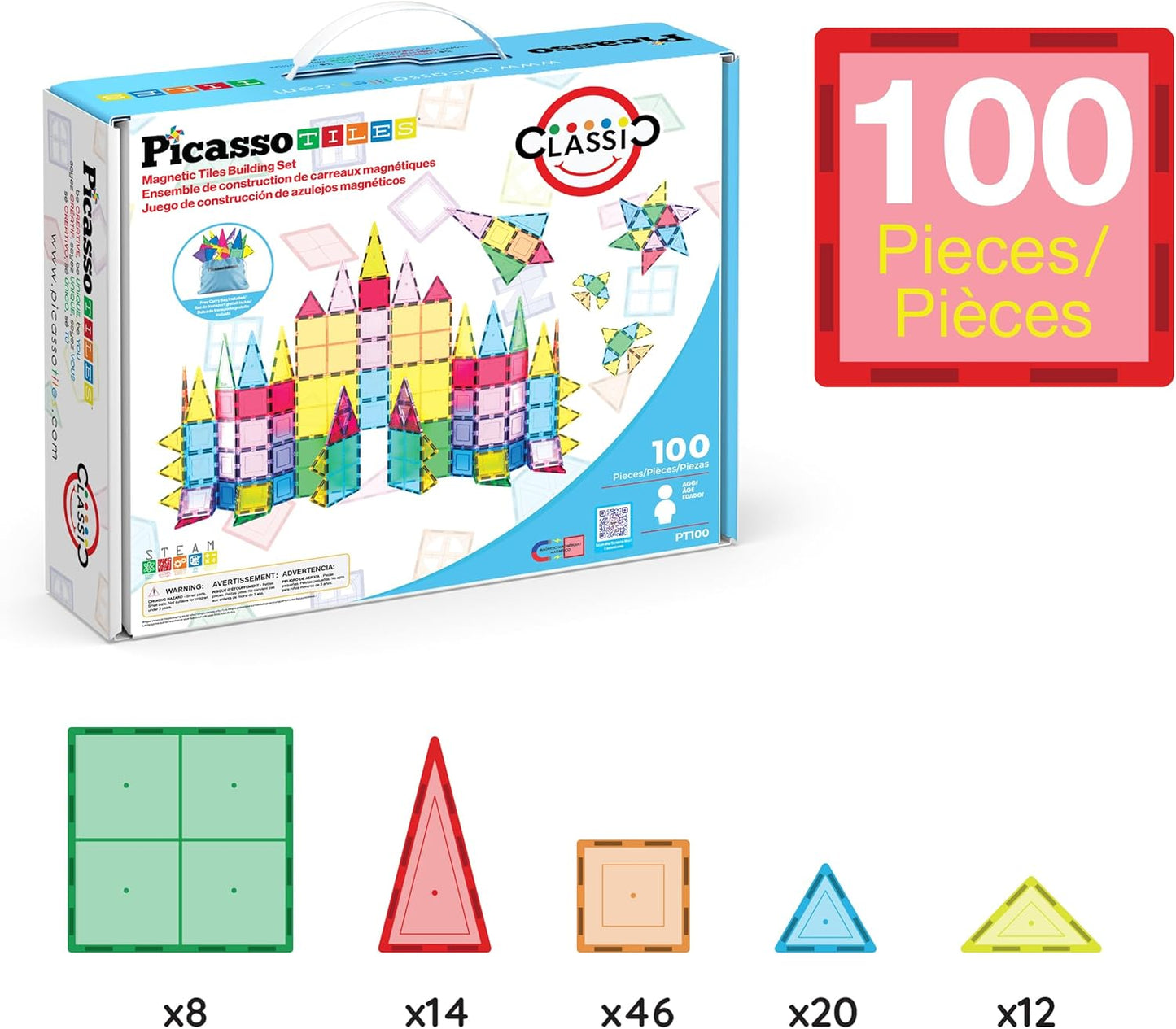 Magnet Building Tiles Clear Magnetic 3D Blocks Construction Playboards