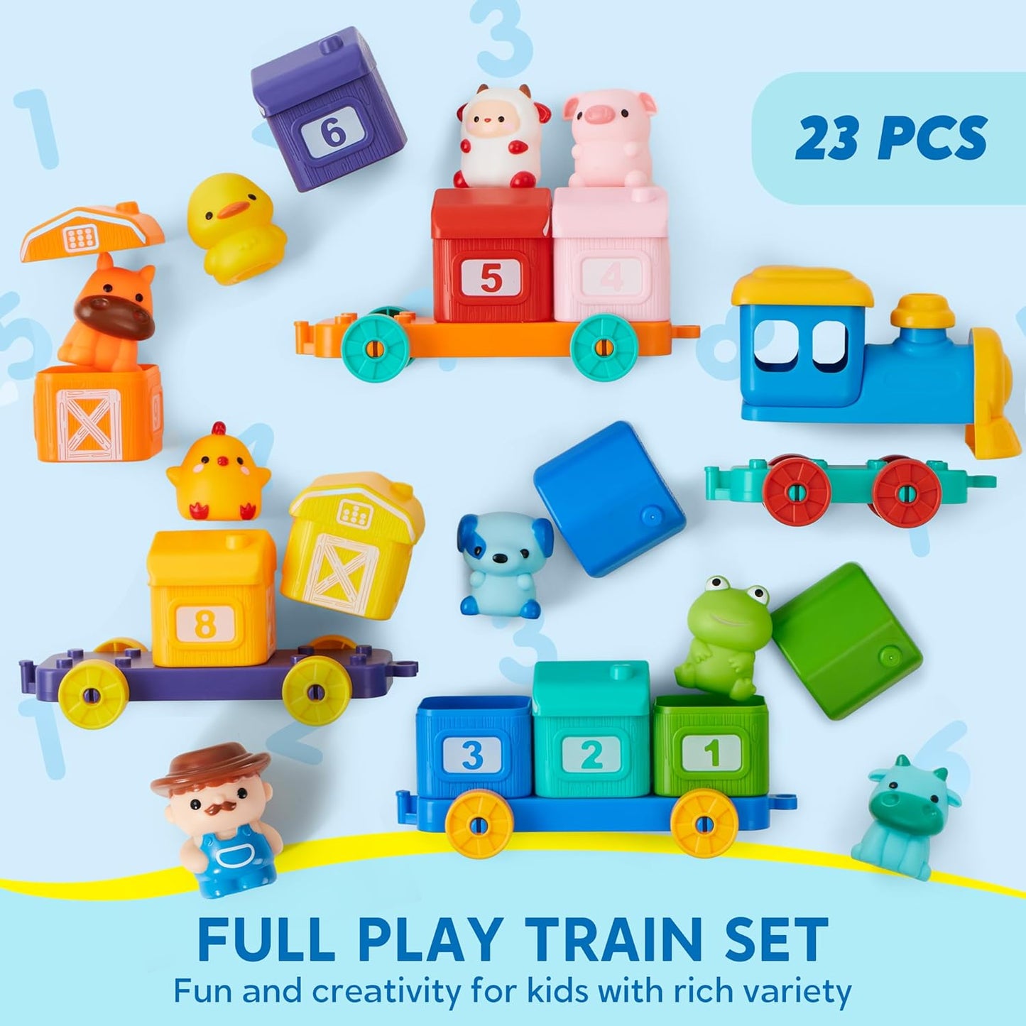 Play-Act Montessori Learning Farm Train