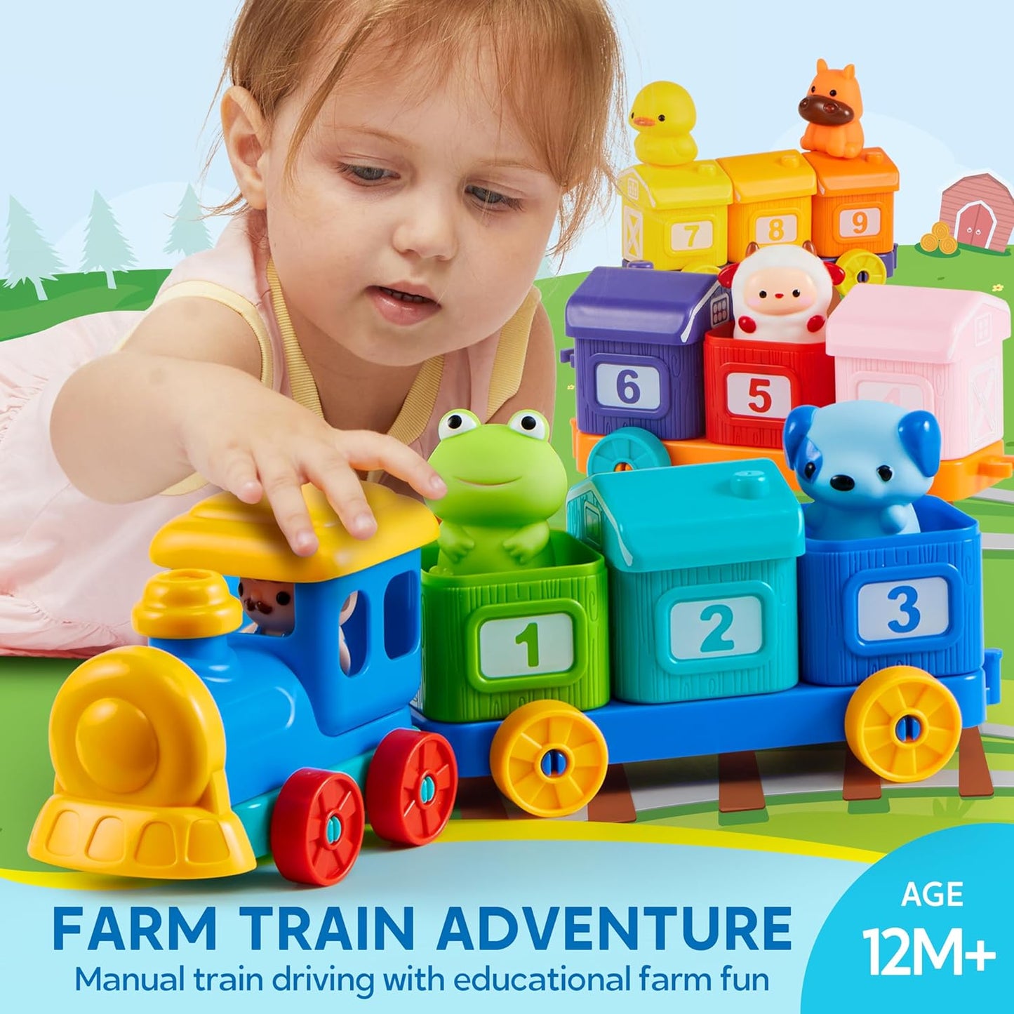 Play-Act Montessori Learning Farm Train