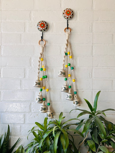 Ceramic Bells with Macrame Accents For Peaceful Vibes