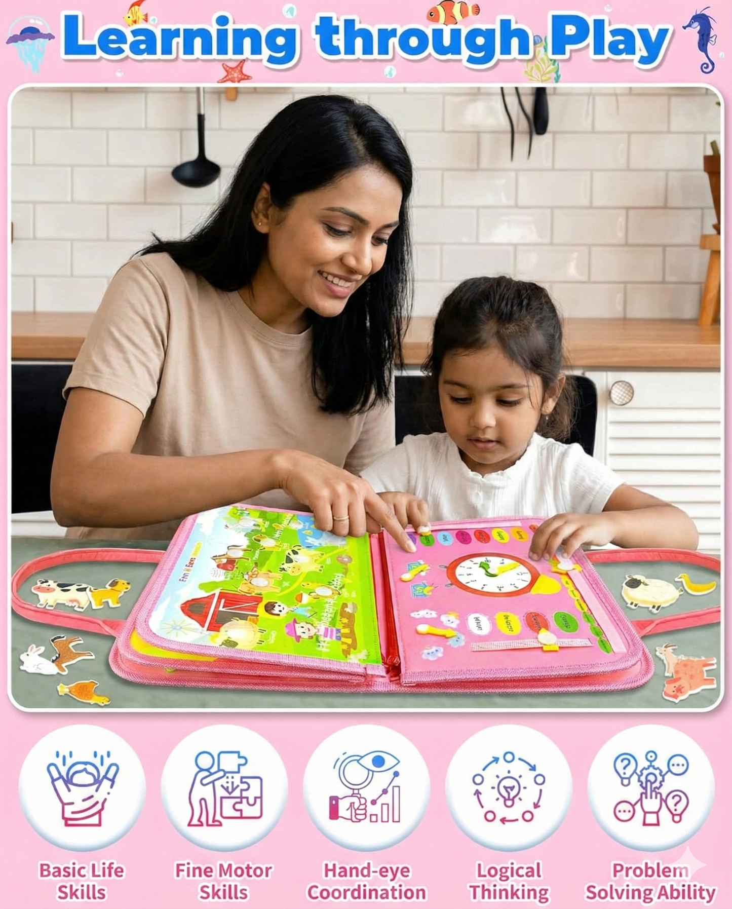 Busy Book Sensory Learning Toys for Toddlers