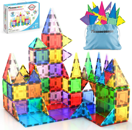 Magnet Building Tiles Clear Magnetic 3D Blocks Construction Playboards